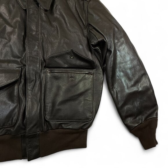 Cockpit U.S.A.F. 21st Century A-2 Jacket Goatskin Leather Black Mens 38 USA NWT - Picture 14 of 16